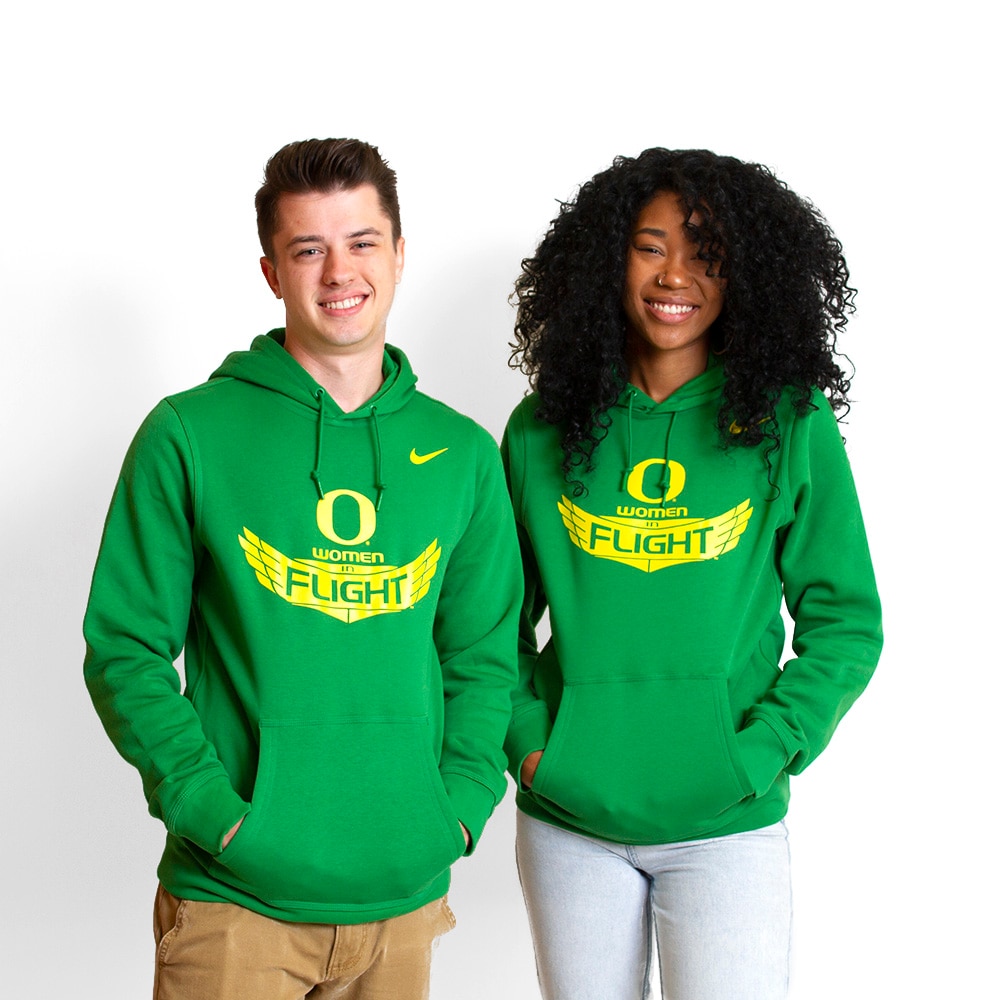 Classic Oregon O, Women in Flight, Nike, Club Fleece, Hoodie